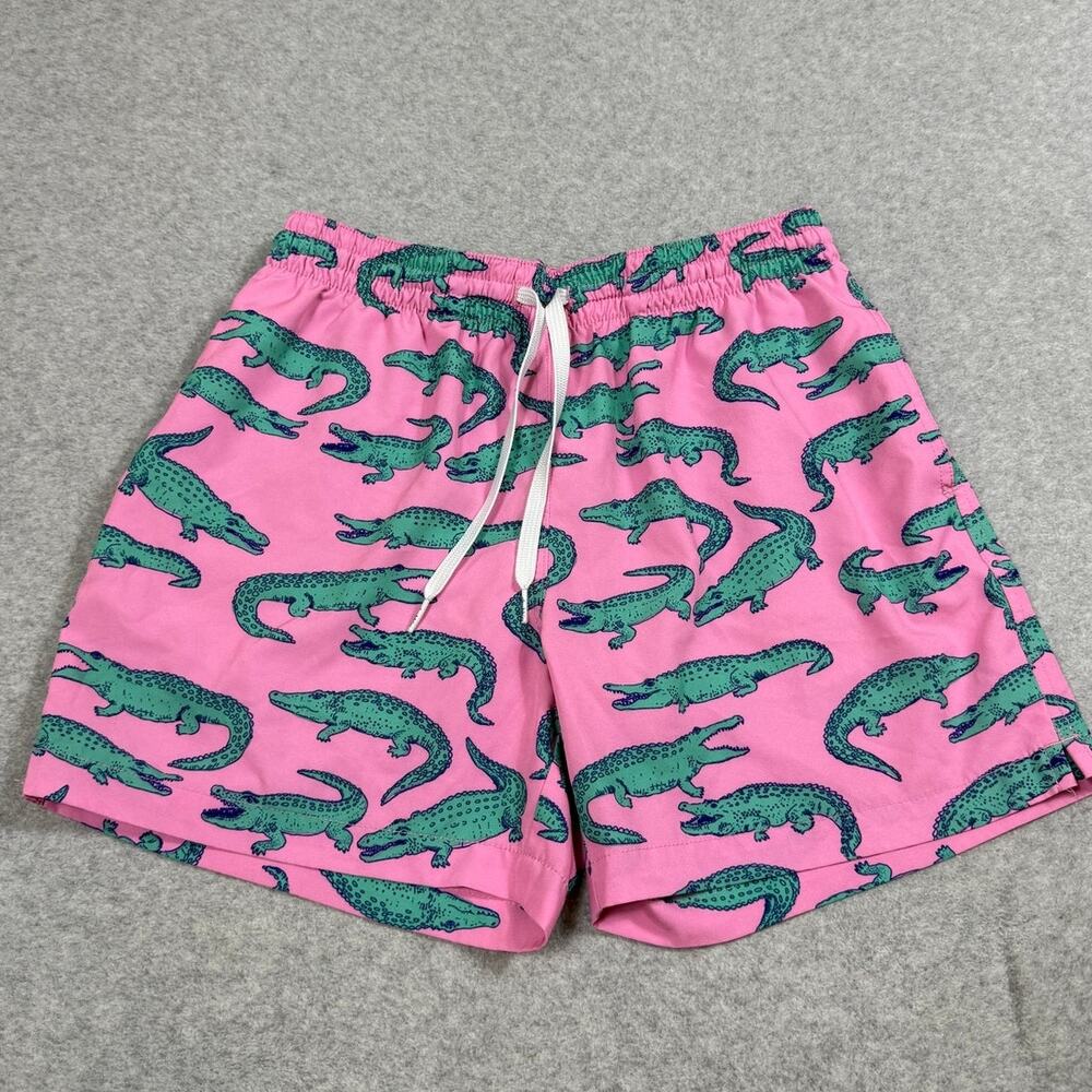 Chubbies Mens Size S Pink Alligator Print Swim Trunks Lined